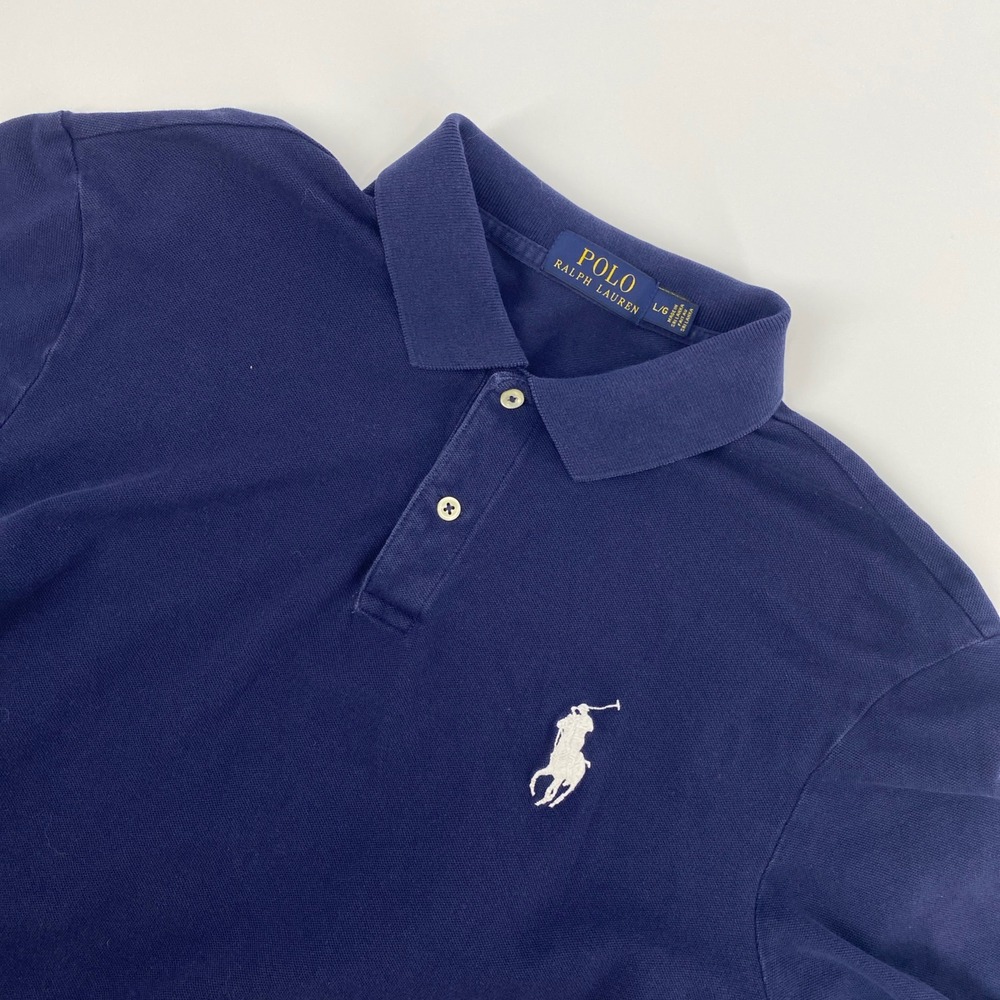 Polo Ralph Lauren Shirt Mens Large Blue Big Pony Preppy Old Money Ivy Classic